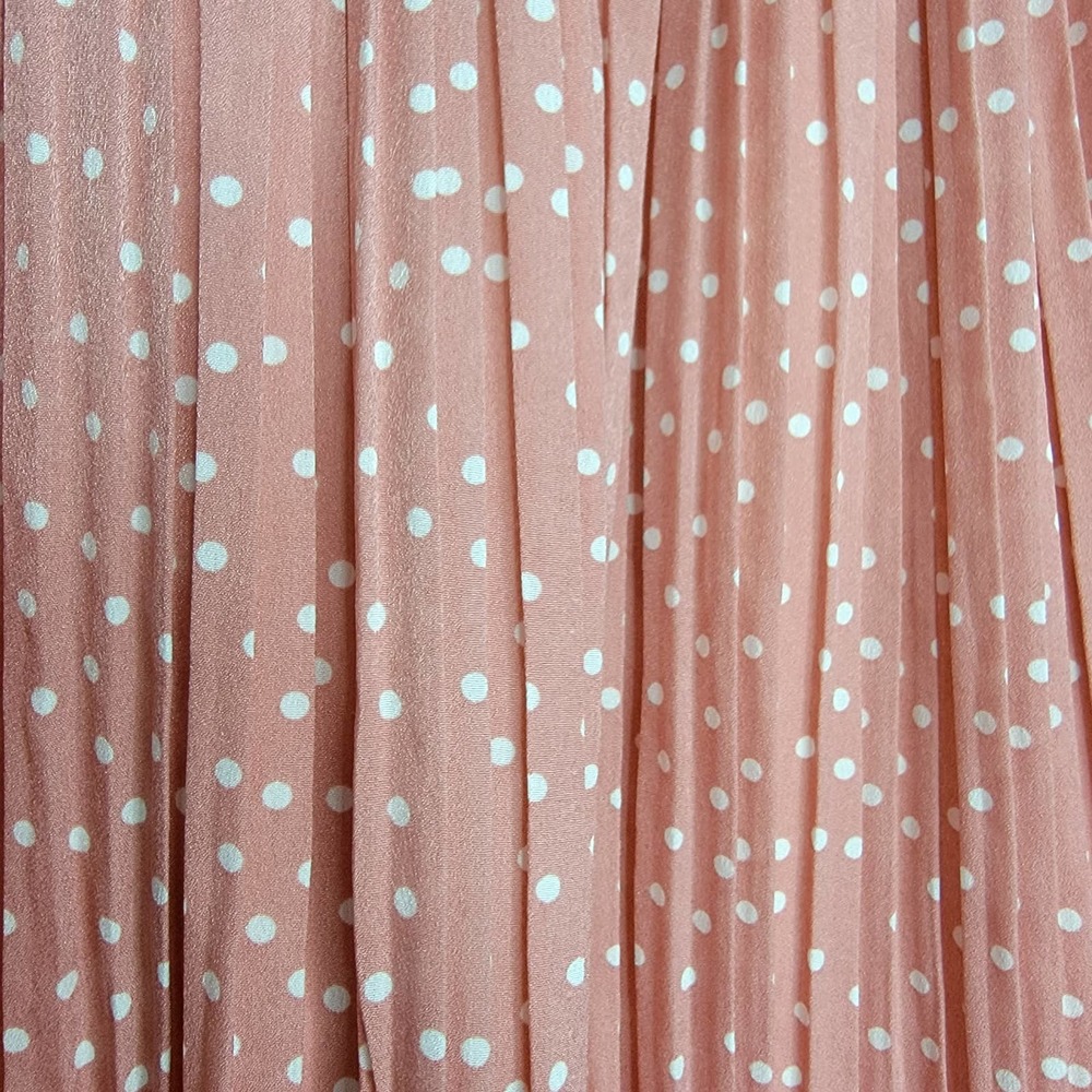 S Polka dot skirt Accordion Pleats Pink White EE - Picture 5 of 10